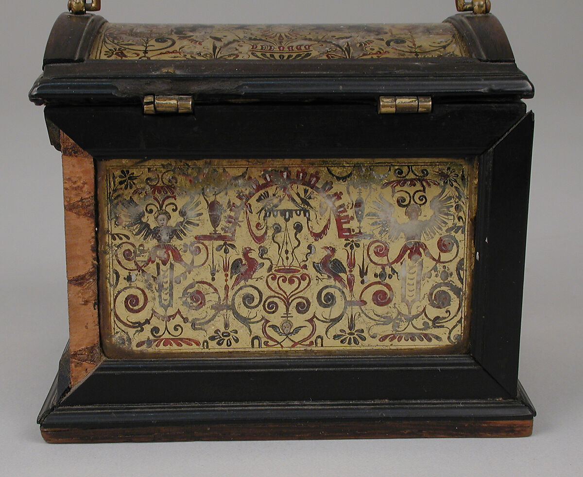 Casket, Verre églomisé, wood, metal gilt, German, Nuremberg