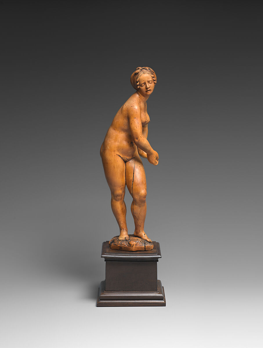 Lucretia, Daniel Mauch, Boxwood (Buxus sempervirens); pedestal: various pieces of dark colored wood, including pieces of ebony (Diospyros sp.), German