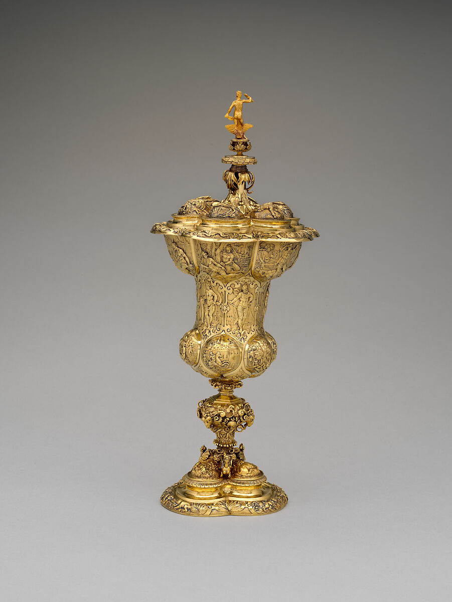 Cup with cover, Style of Hans (?) Jamnitzer (1561–1603), Electroformed silver gilt, German, possibly Nuremberg