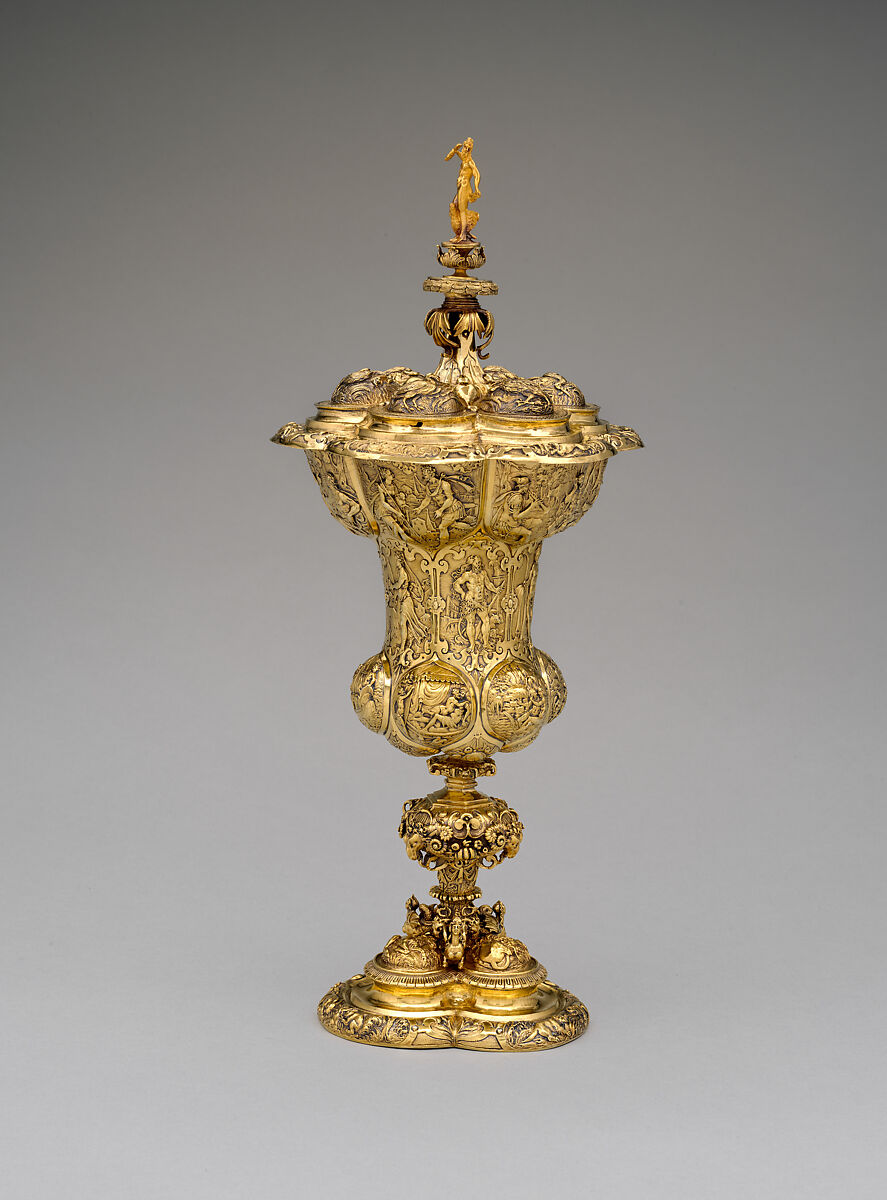 Cup with cover, Style of Hans (?) Jamnitzer (1561–1603), Electroformed silver gilt, German, possibly Nuremberg