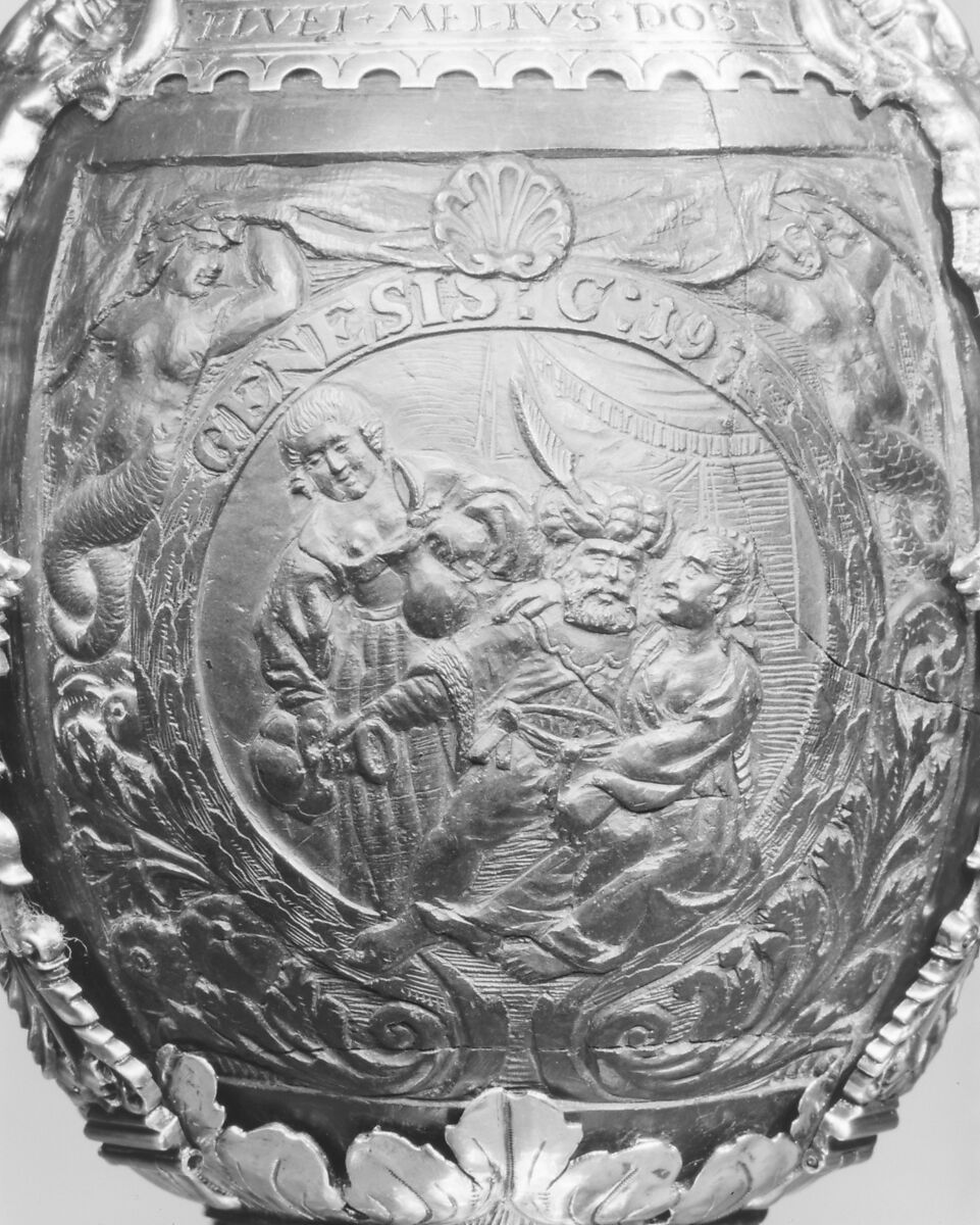 Cup with cover, Hans van Amsterdam (recorded 1535–65), Gilded silver, coconut shell, Dutch, 's-Hertogenbosch