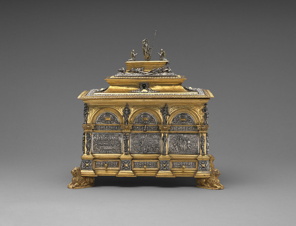 Casket, Probably workshop of Wenzel Jamnitzer (German, Vienna 1507/8–1585 Nuremberg), Gilded yellow metal, silver, German, possibly Hamburg 