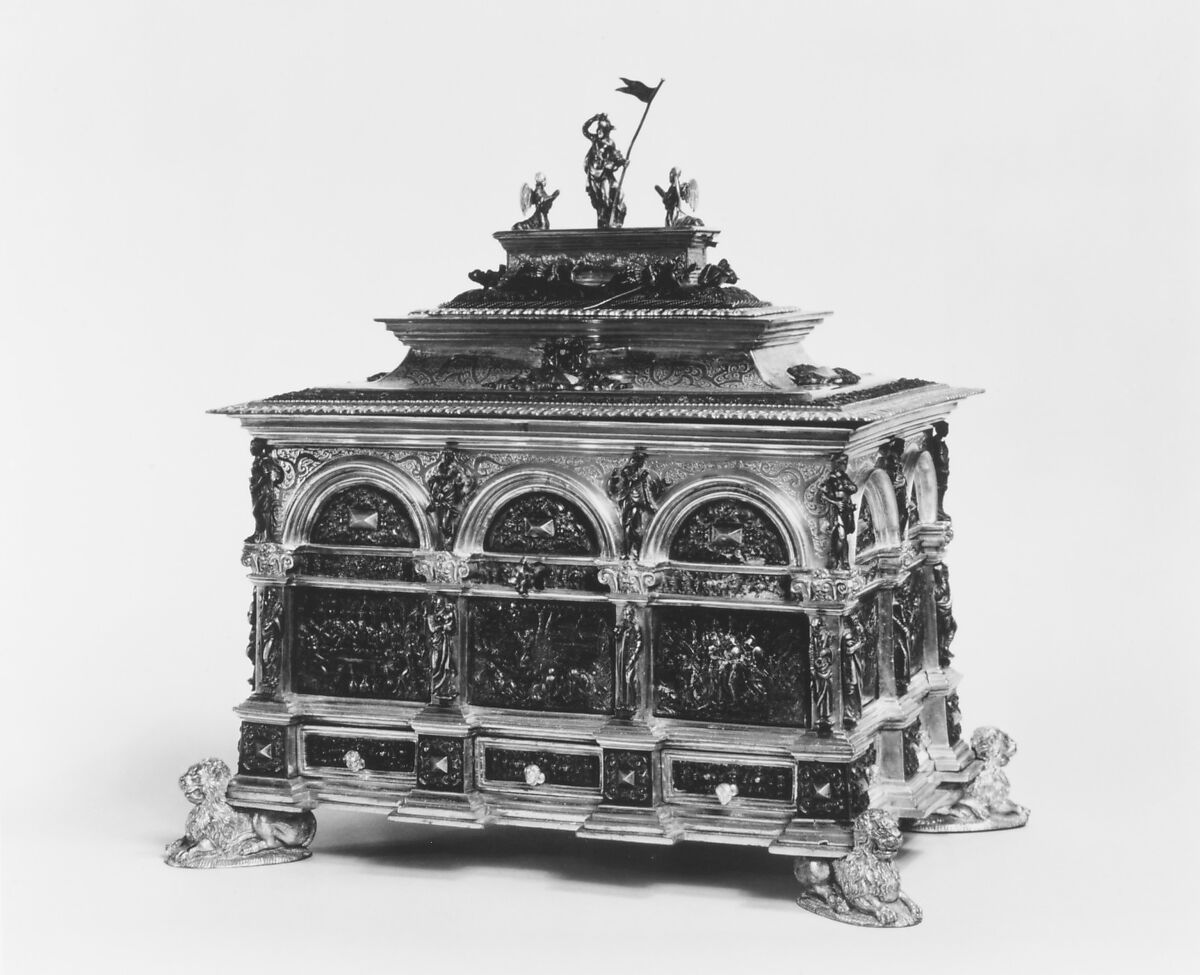 Casket, Probably workshop of Wenzel Jamnitzer (German, Vienna 1507/8–1585 Nuremberg), Gilded yellow metal, silver, German, possibly Hamburg