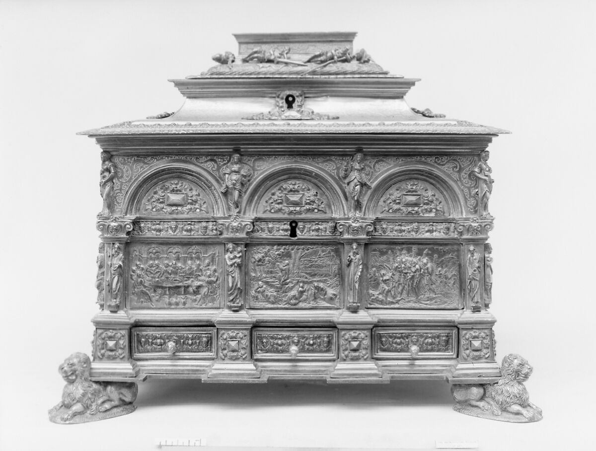 Casket, Probably workshop of Wenzel Jamnitzer (German, Vienna 1507/8–1585 Nuremberg), Gilded yellow metal, silver, German, possibly Hamburg