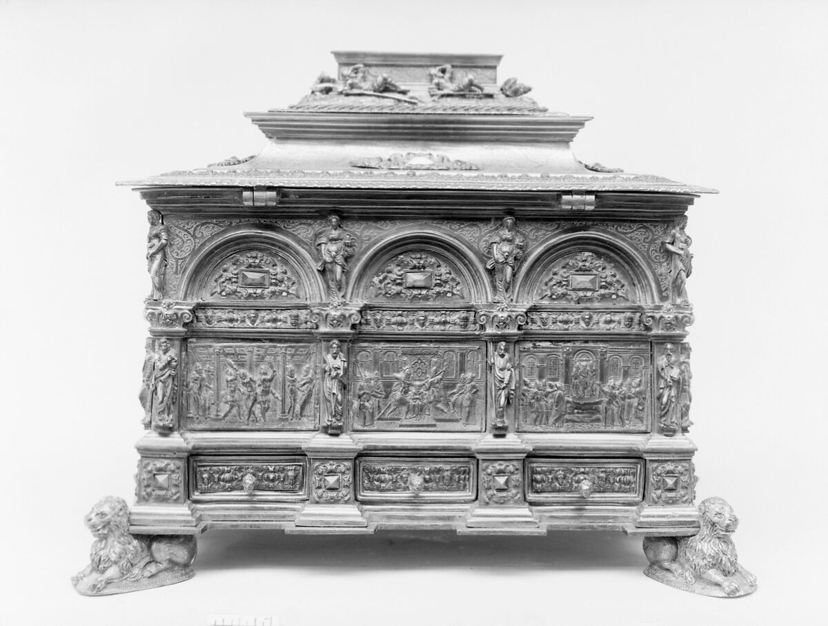 Casket, Probably workshop of Wenzel Jamnitzer (German, Vienna 1507/8–1585 Nuremberg), Gilded yellow metal, silver, German, possibly Hamburg