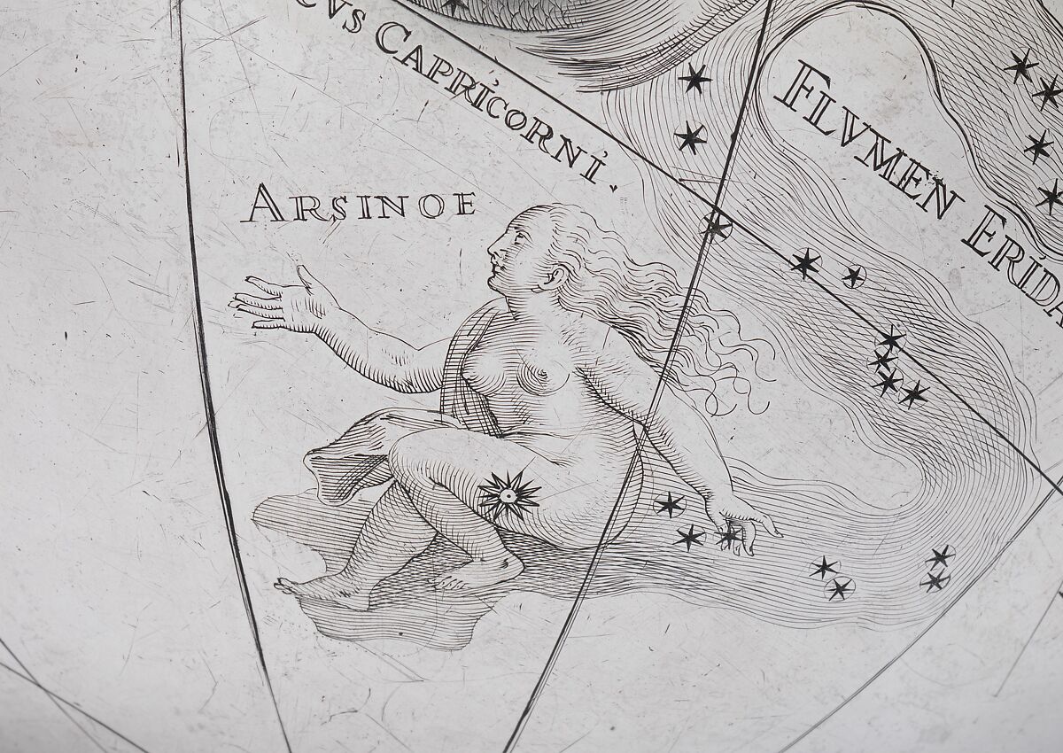 Celestial globe with clockwork, Gerhard Emmoser (German, active 1556–84), Case: partially gilded silver, gilded brass; movement: brass, steel, Austrian, Vienna