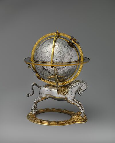 Celestial globe with clockwork
