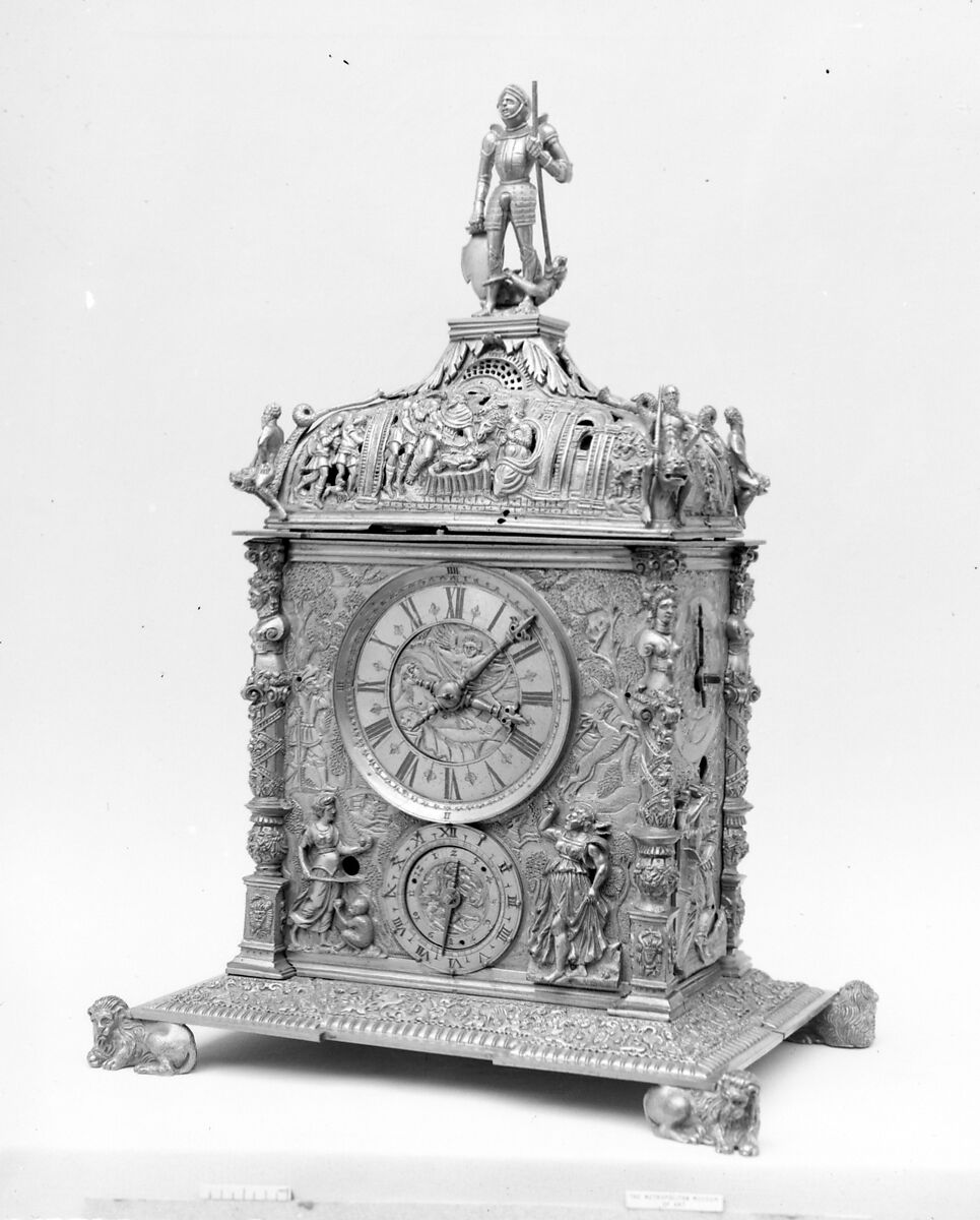 Clock, Gilt bronze, German, Augsburg 