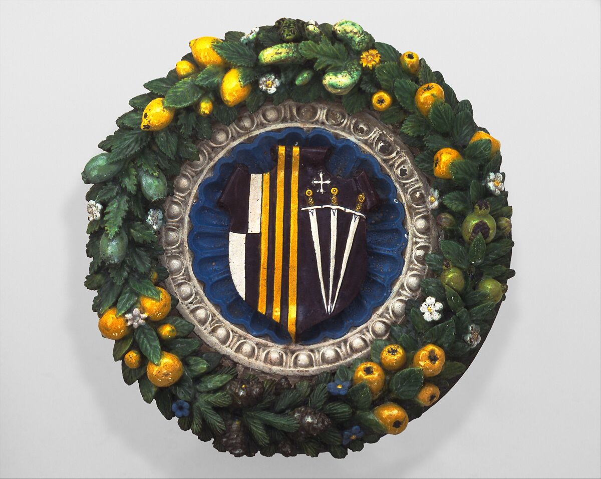 Minerbetti coat of arms, Workshop of Giovanni della Robbia (Italian, Florence 1469–1529/30 Florence), Glazed terracotta, Italian, Florence 