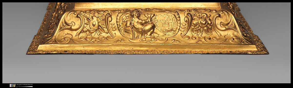 Astronomical table clock, Case: gilded brass and gilded copper; Dials: gilded brass and silver; Movement: brass, gilded brass, and steel, German, Augsburg