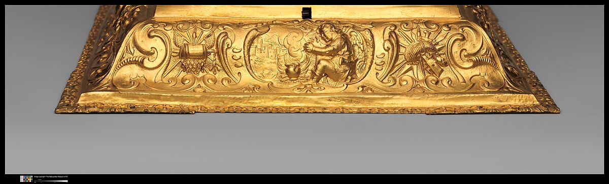 Astronomical table clock, Case: gilded brass and gilded copper; Dials: gilded brass and silver; Movement: brass, gilded brass, and steel, German, Augsburg