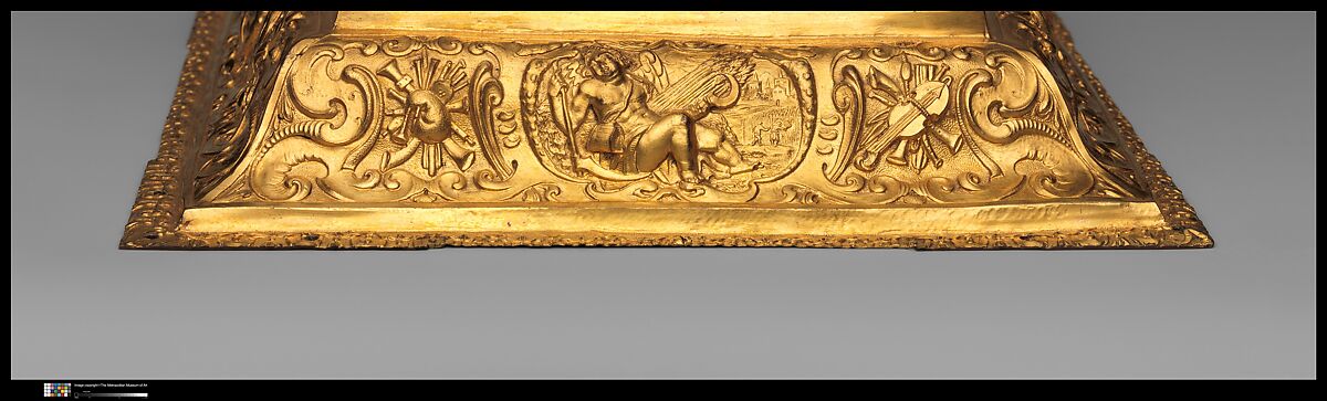 Astronomical table clock, Case: gilded brass and gilded copper; Dials: gilded brass and silver; Movement: brass, gilded brass, and steel, German, Augsburg