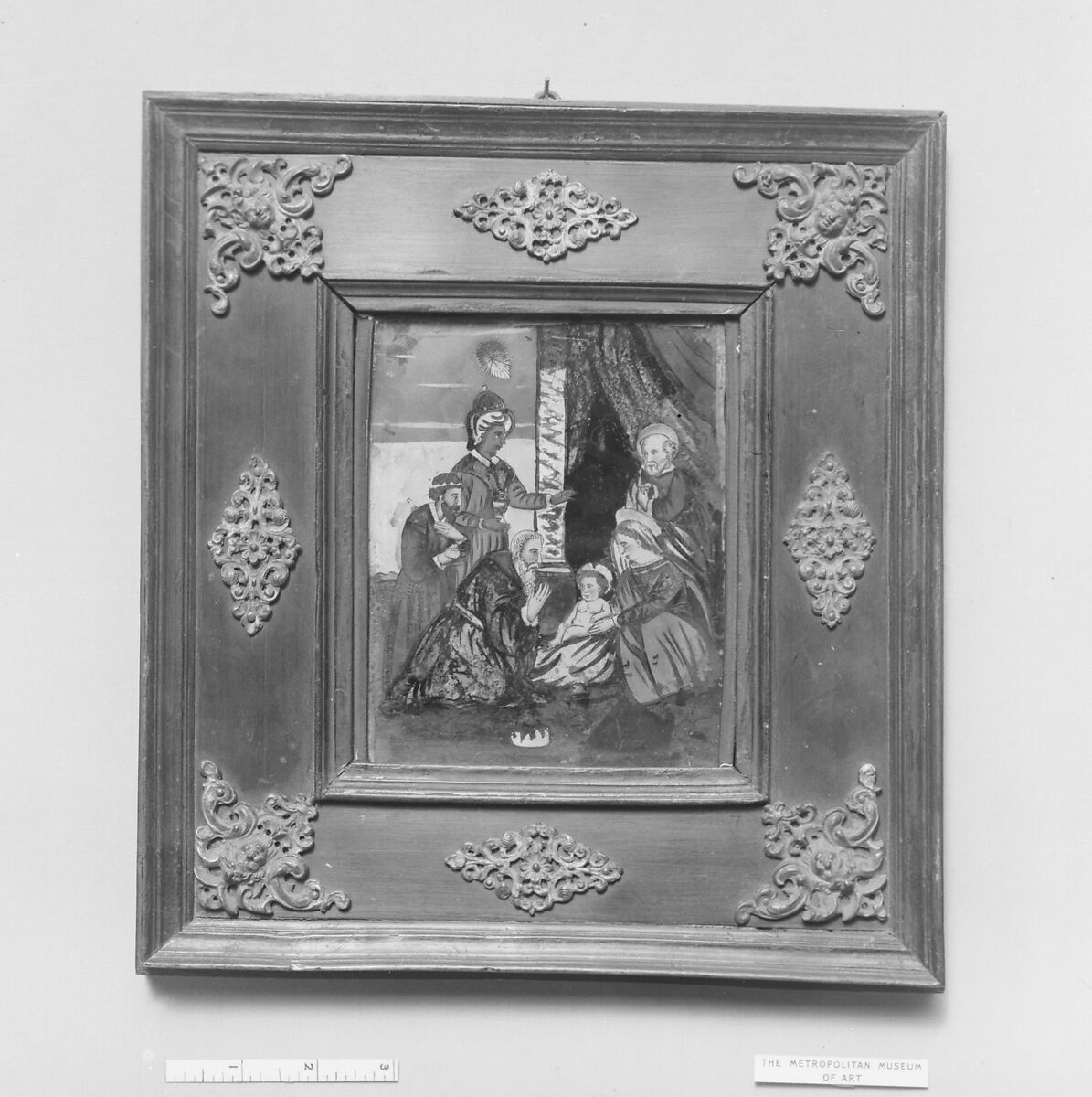 Adoration of the Magi, Verre églomisé, Italian