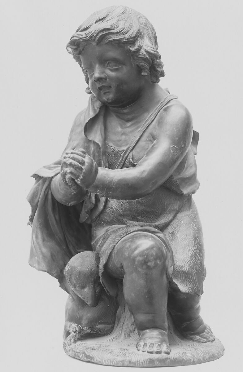 Saint John the Baptist as a child, Terracotta, Italian 