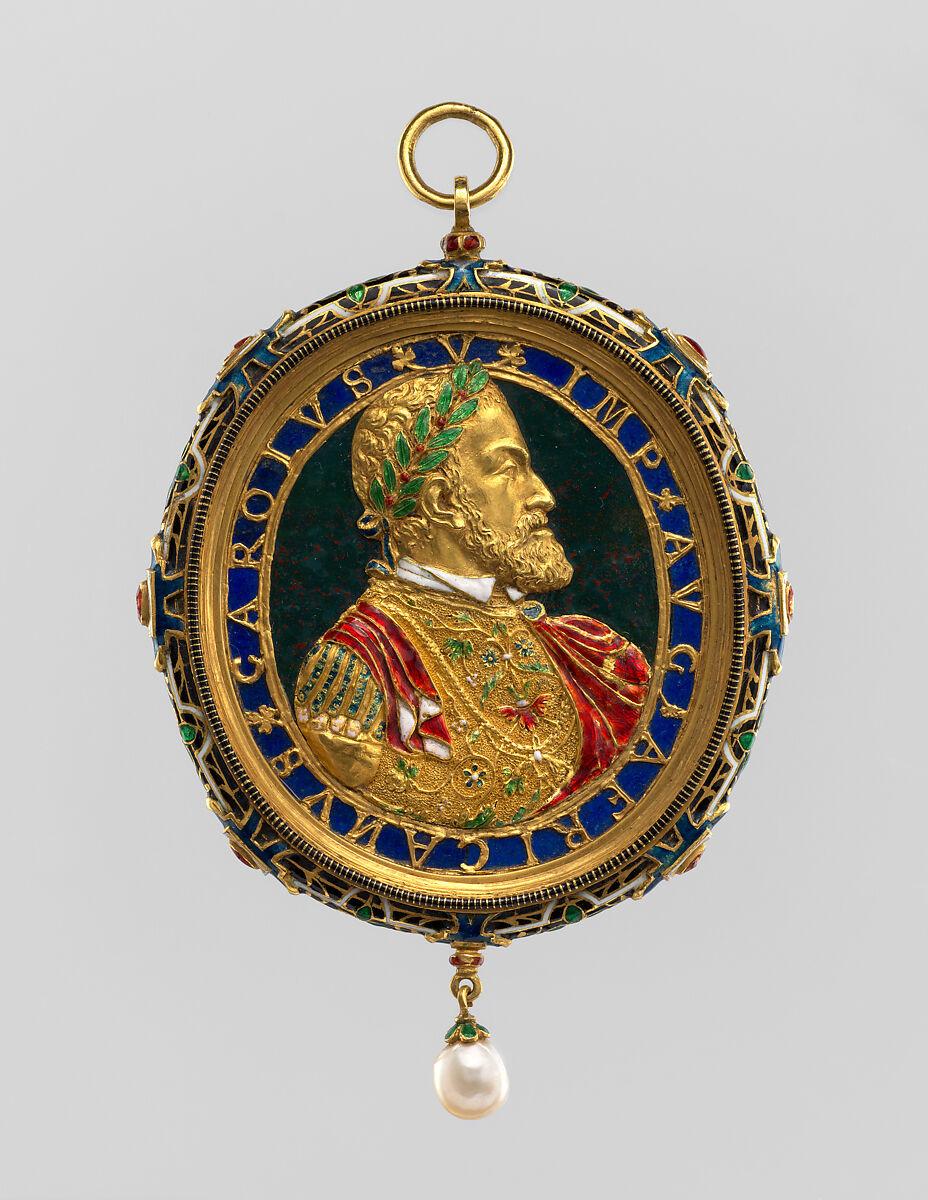 Emperor Charles V, Probably by Alfred André (French, 1839–1919), Gold, enamel, bloodstone, lapis lazuli, and pearl, probably French 