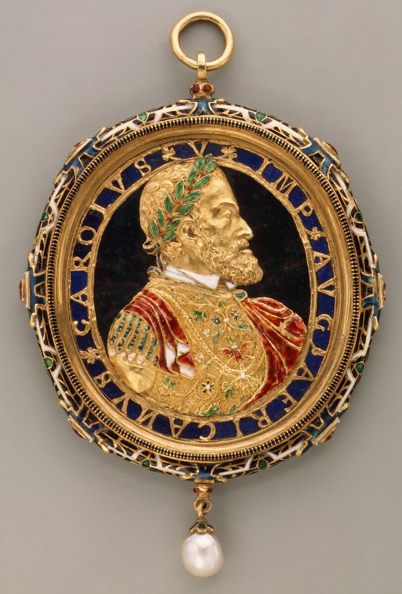 Emperor Charles V, Probably by Alfred André (French, 1839–1919), Gold, enamel, bloodstone, lapis lazuli, and pearl, probably French 