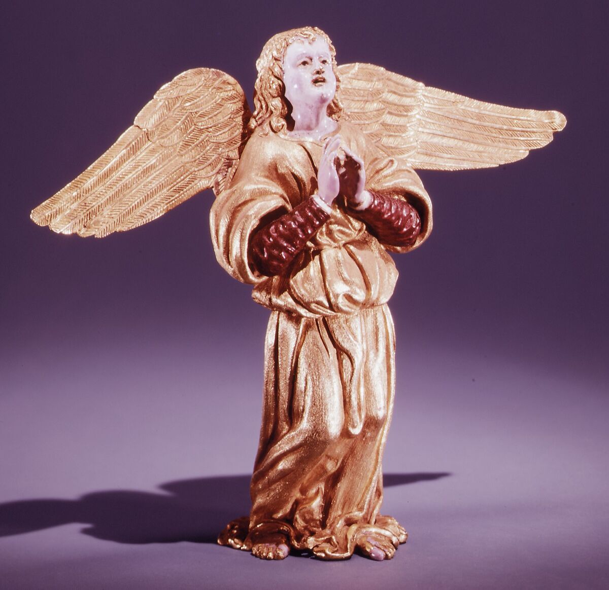 Adoring angel, Partly enameled gold, Italian, Milan