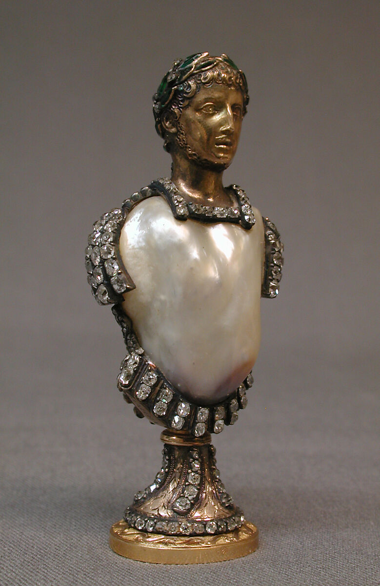 Seal, Gold, pearl, diamonds, emeralds, possibly British