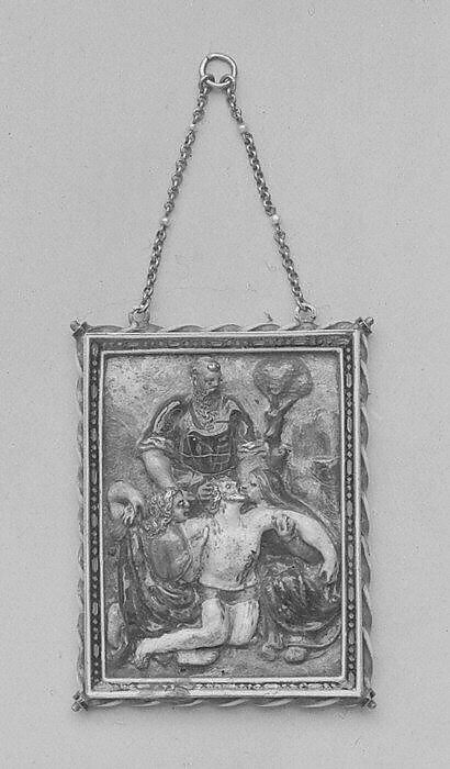 Descent From the Cross, Enamel en ronde bosse on gold, probably French 