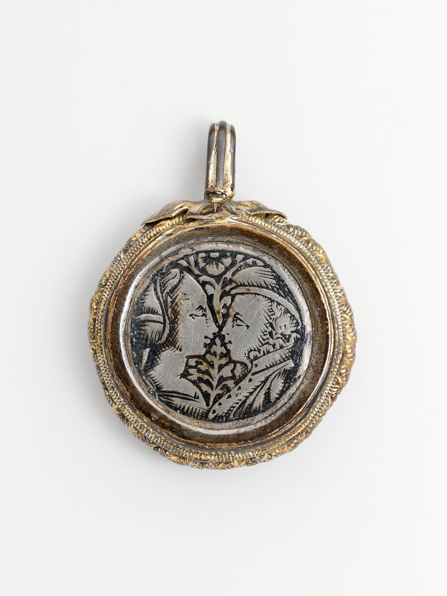 Pendant (one of a pair), Silver, niello, and gilt silver, probably Northern Italian 