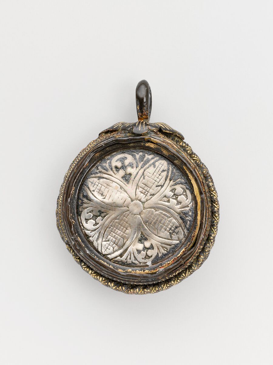 Pendant (one of a pair), Silver, niello, and gilt silver, probably Northern Italian