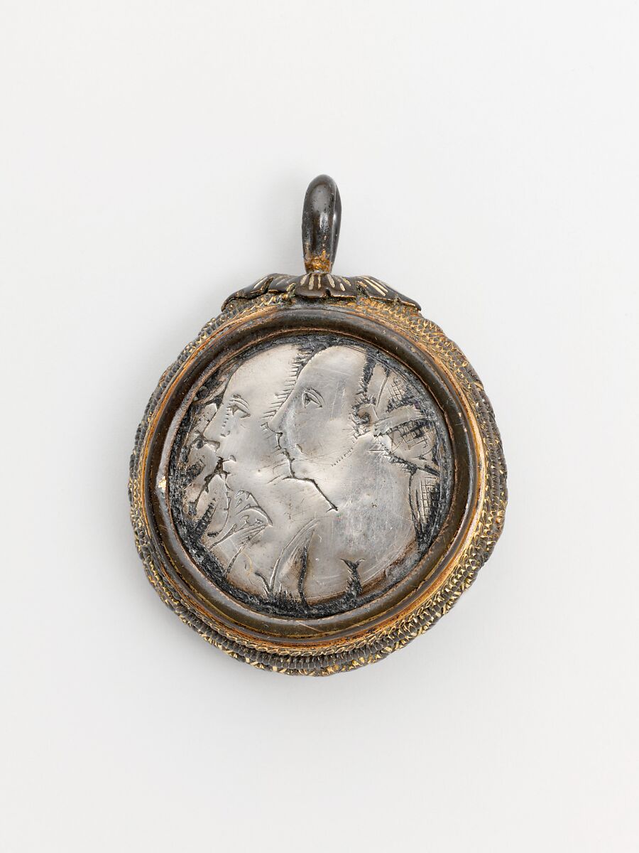 Pendant (one of a pair), Silver, niello, and gilt silver, probably Northern Italian 