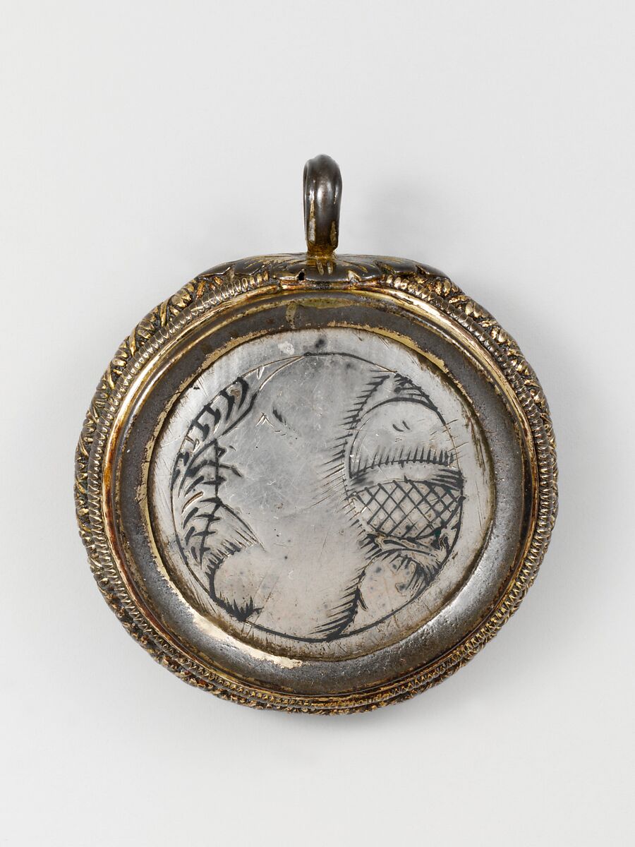 Pendant (one of a pair), Silver, niello, and gilt silver, probably Northern Italian 