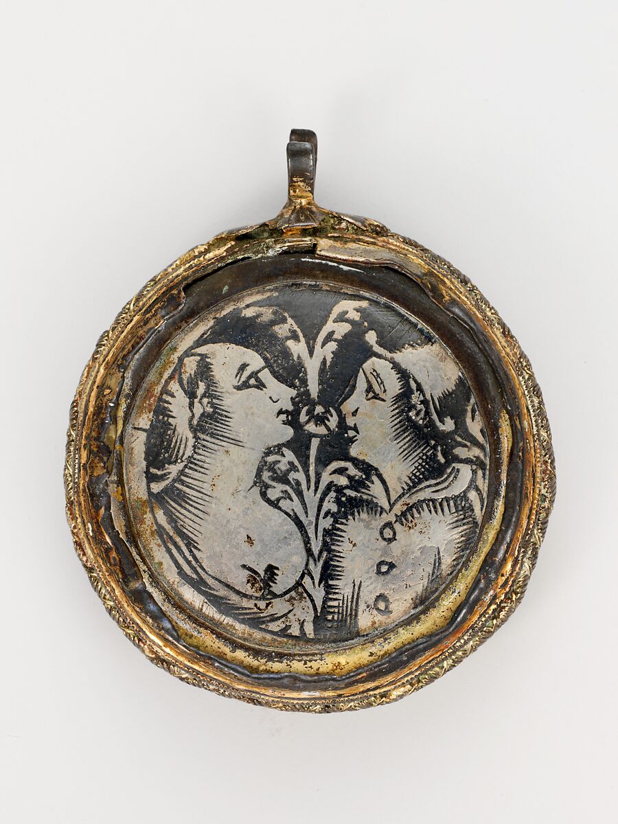 Pendant (one of a pair), Silver, niello, and gilt silver, probably Northern Italian 