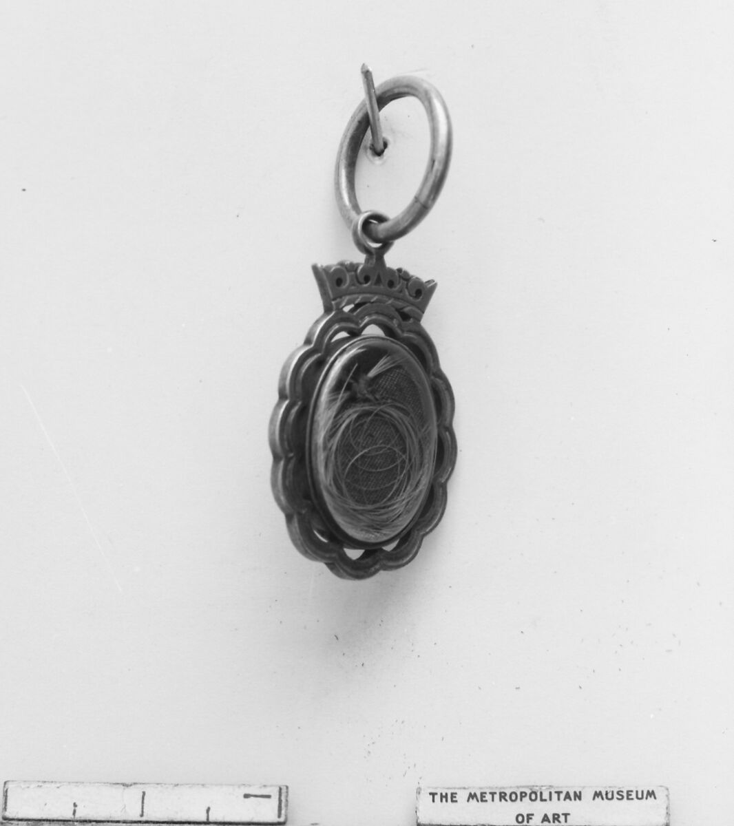 Locket containing lock of Prince Charles Edward's hair, Silver gilt, human hair, British 