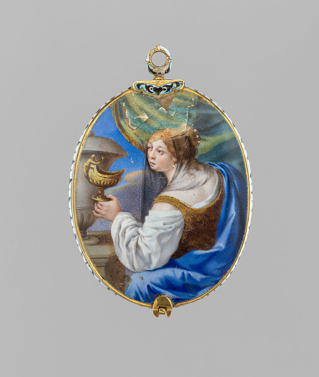 Locket, Painted enamel on gold, probably French, possibly Strasbourg