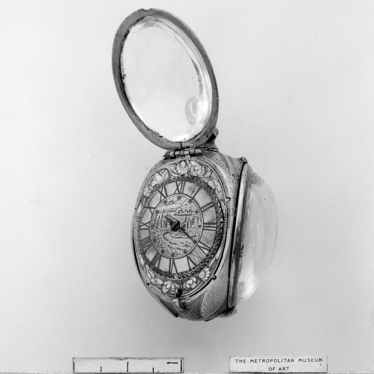 Watch, Watchmaker: Jaques Sermand (Swiss, 1595–1651), Rock crystal, gilt bronze, silver, Swiss, Geneva 