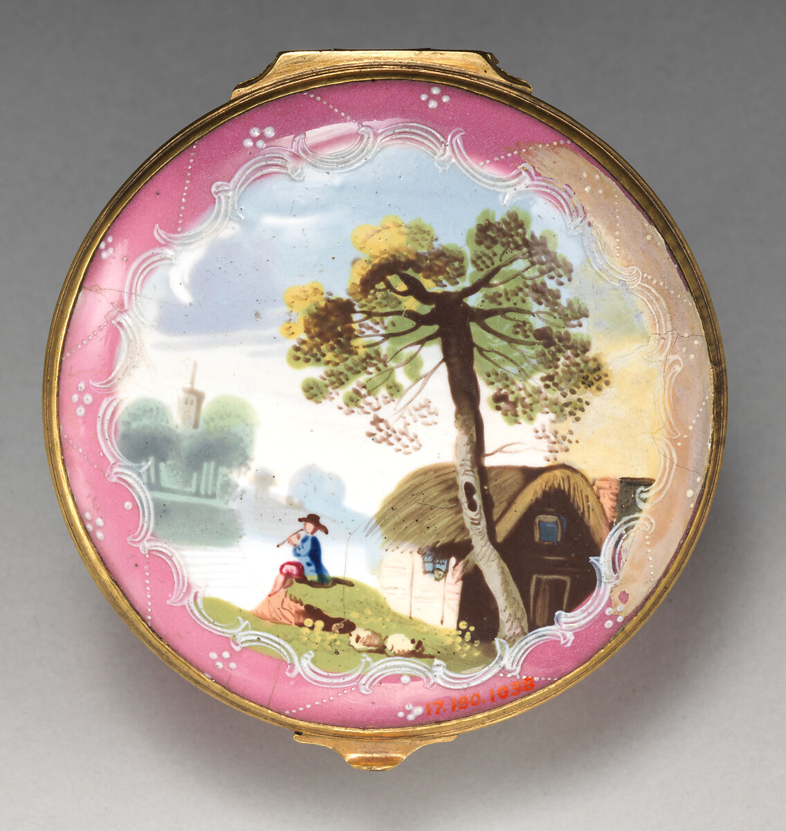 Snuffbox, Enameled copper, British, South Staffordshire, possibly Bilston