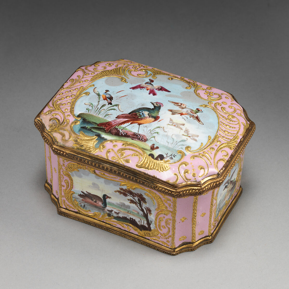 Snuffbox, Enameled copper, British, Staffordshire 