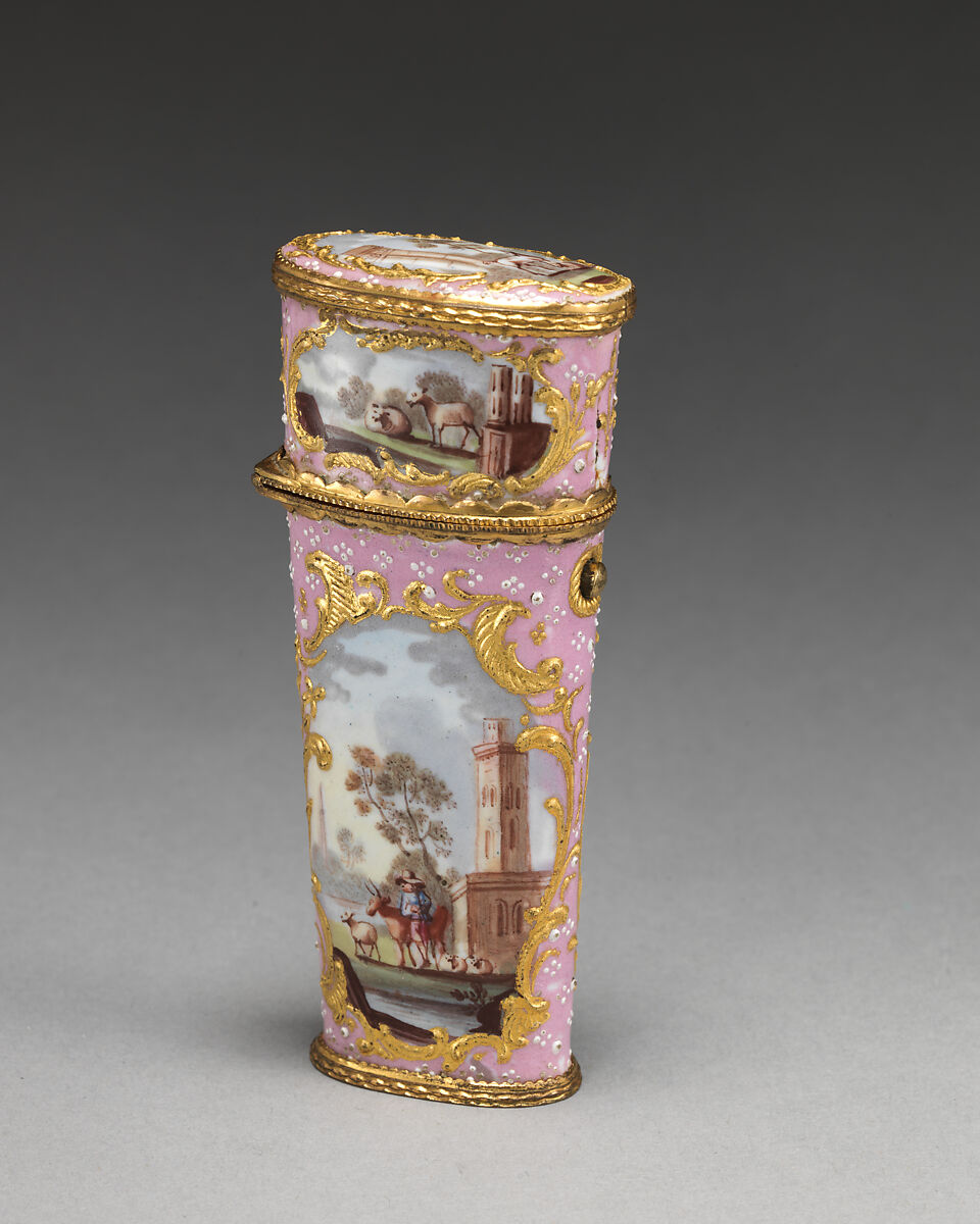 Étui, Enameled copper, British, South Staffordshire