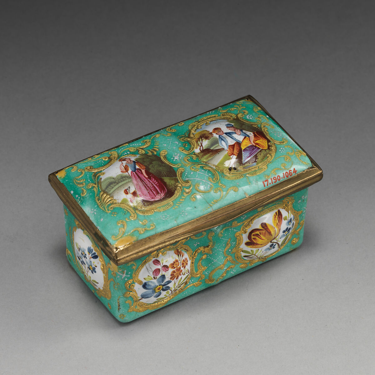 Box, Enameled copper, British, Staffordshire 