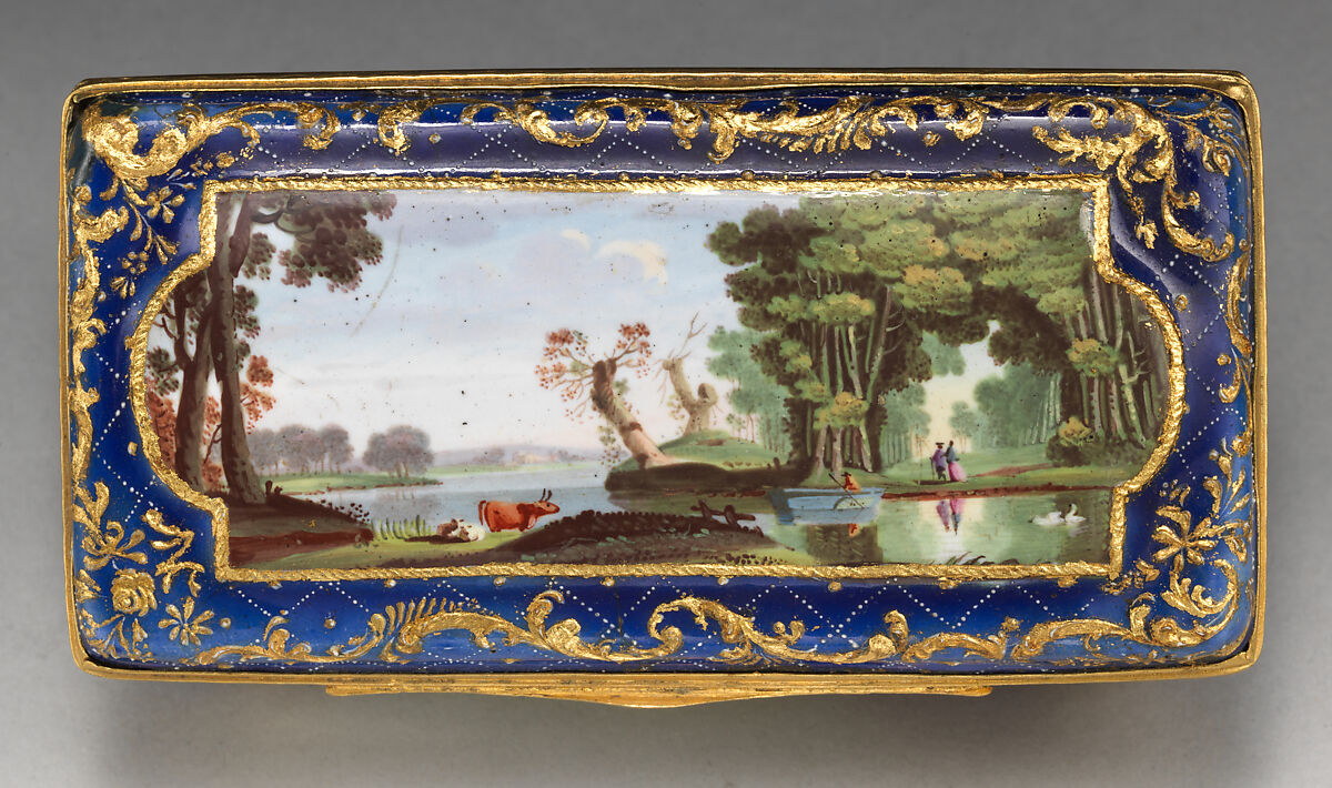 Snuffbox, Enameled copper, British, possibly South Staffordshire, possibly Bilston