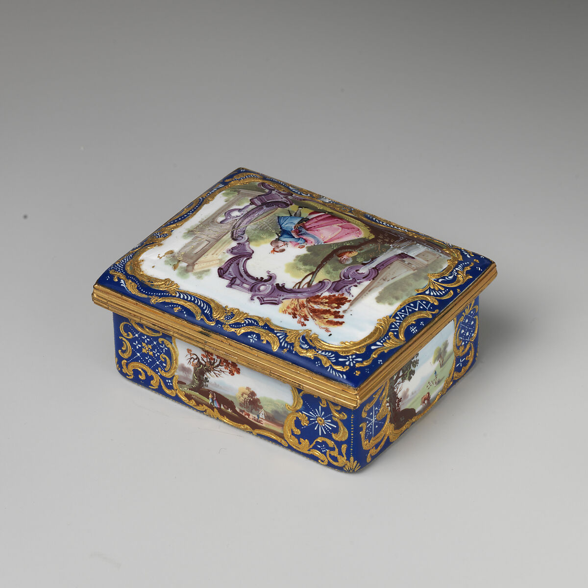 The embrace observed, based on print by Laurent Cars (French, Lyons 1699–1771 Paris), Enameled copper, British, South Staffordshire