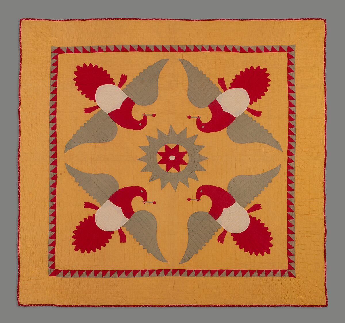 Quilt, Four Eagles pattern, Cotton, American 
