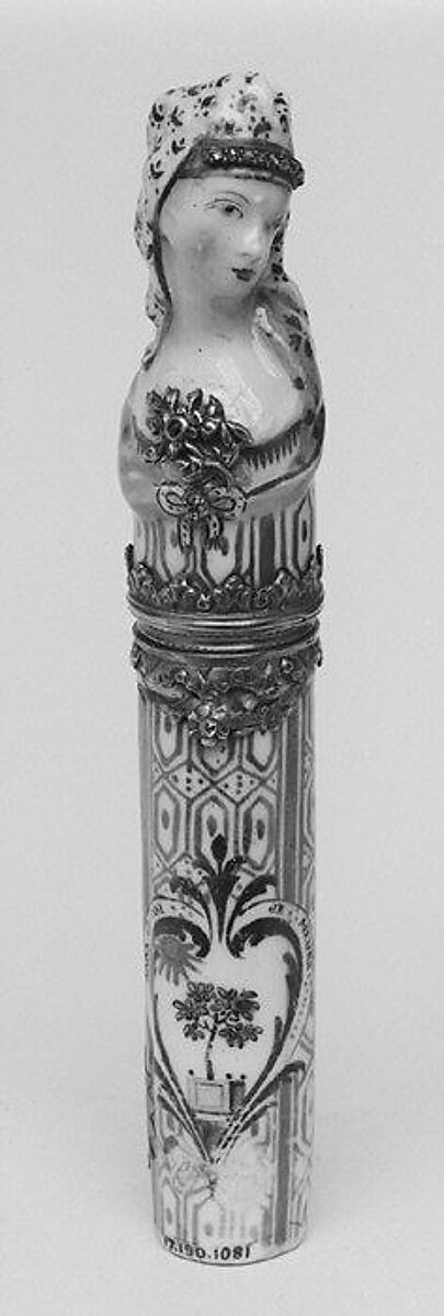 Needle case, Meissen Manufactory (German, 1710–present), Porcelain, gold, German, Meissen 