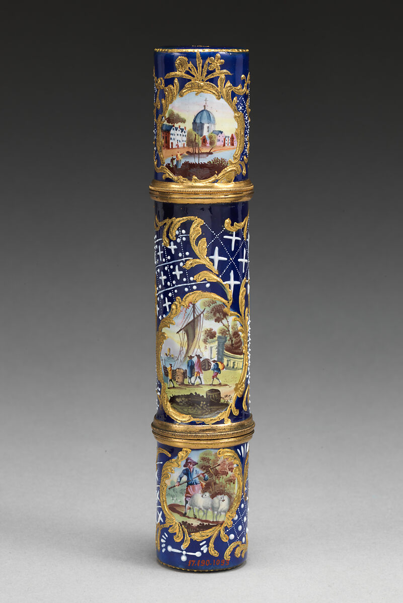 Étui, Enameled copper, British, South Staffordshire