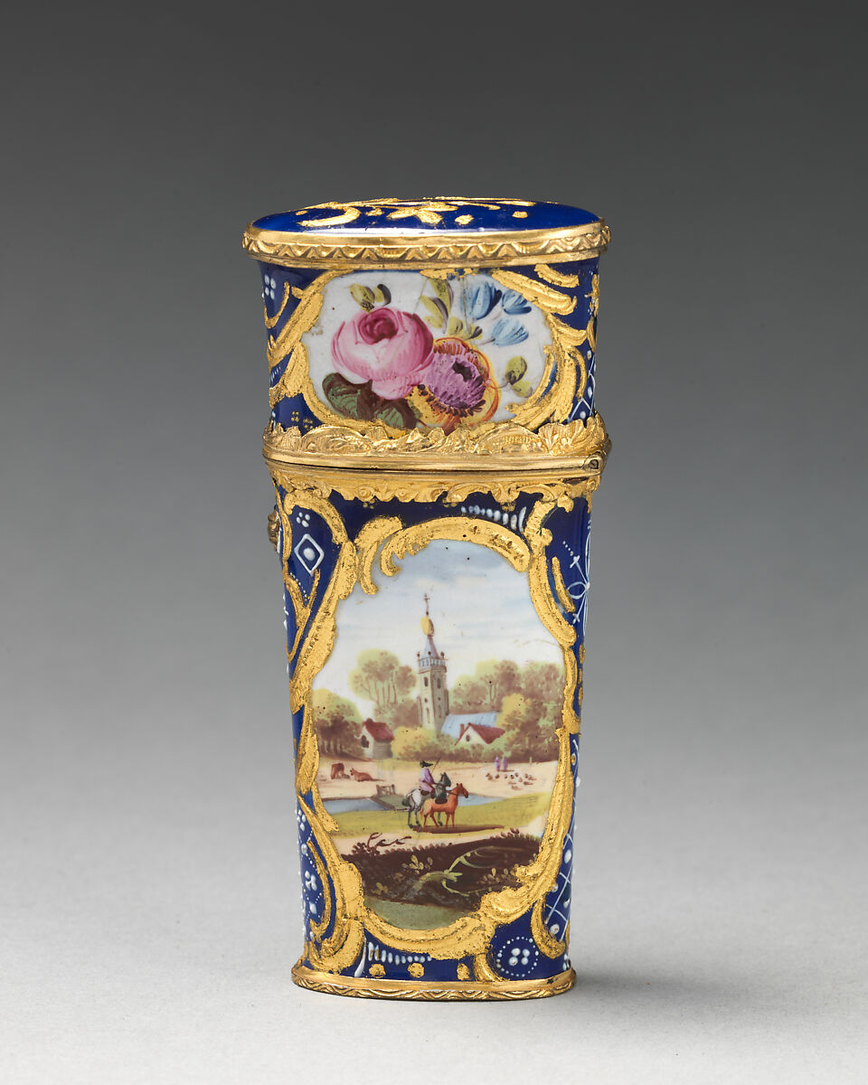 Étui, Enameled copper, British, South Staffordshire