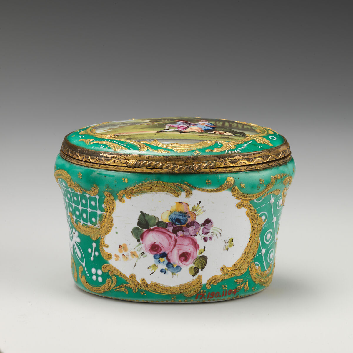 Bonbonnière, possibly after Jacques Philippe Le Bas (French, Paris 1707–1783 Paris), Enameled copper, British, South Staffordshire