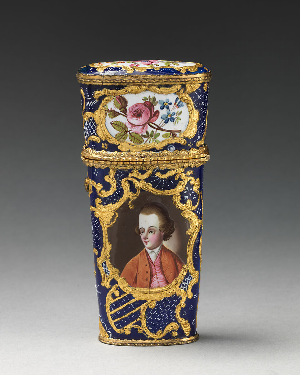 Étui with unidentified portraits, Enameled copper, British, South Staffordshire