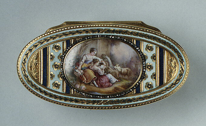 Snuffbox, Jean Marie Tiron (called Tiron de Nanteuil) (French, active 1748–73, died 1793 (?)), Gold, enamel, diamonds, French, Paris