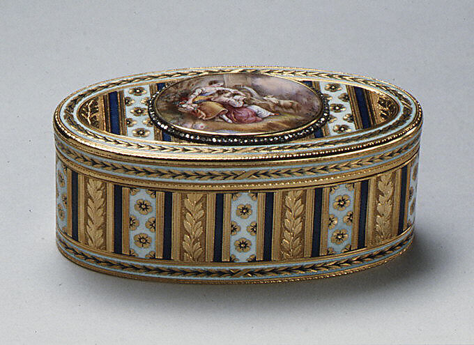 Snuffbox, Jean Marie Tiron (called Tiron de Nanteuil) (French, active 1748–73, died 1793 (?)), Gold, enamel, diamonds, French, Paris 