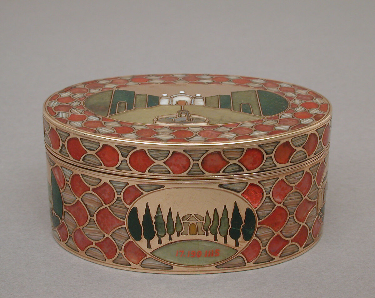 Snuffbox, Attributed to Johann Christian Neuber (German, 1736–1808), Gold, carnelian, agate, German, probably Dresden