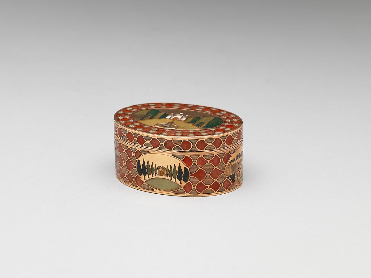 Snuffbox, Attributed to Johann Christian Neuber (German, 1736–1808), Gold, carnelian, agate, German, probably Dresden