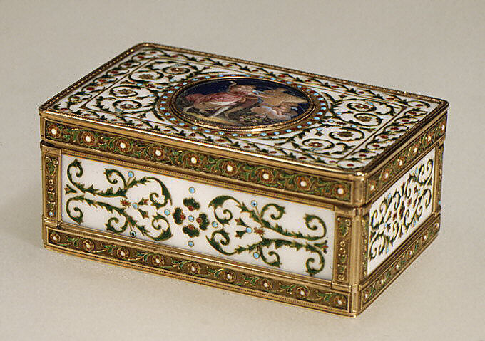 Snuffbox, Adrien Jean Maximilien Vachette (French, Cauffry 1753–1839 Paris), Gold, enamel, French, Paris 