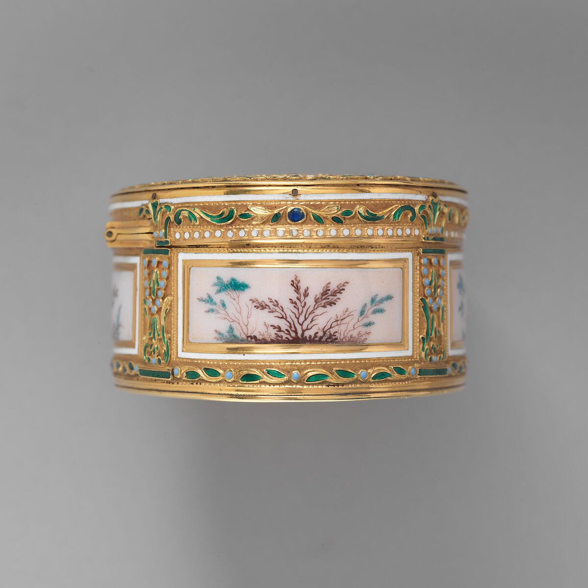 Snuffbox with portrait of a man, probably Prinz Karl von Sachsen (1733–1796), Jean-Joseph Barrière (French, apprenticed 1750, master 1763, active 1793), Gold, enamel, ivory, glass, French, Paris