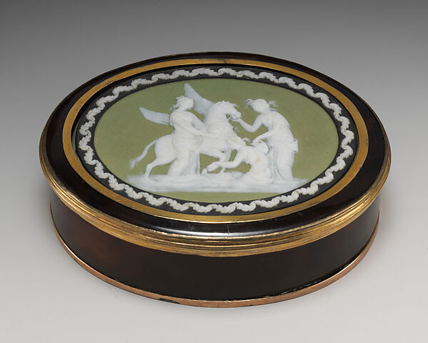 The Muses Watering Pegasus on Mount Helikon, Plaque designed by John Flaxman (British, York 1755–1826 London), Tortoiseshell, gold, jasperware, British